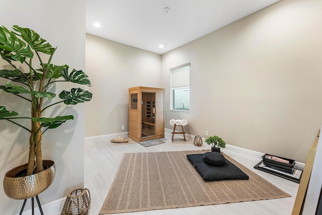 interior space with light wood-type flooring