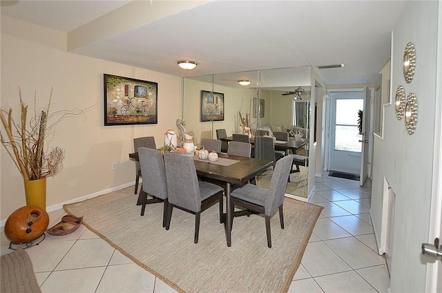 view of tiled dining space