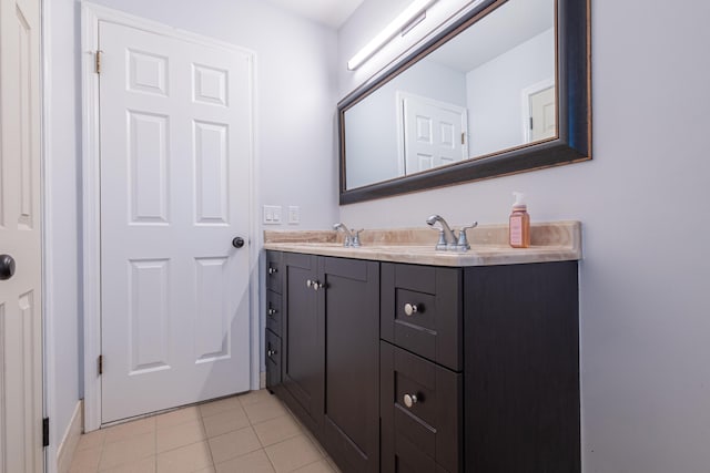 bathroom with vanity and tile patterned floors