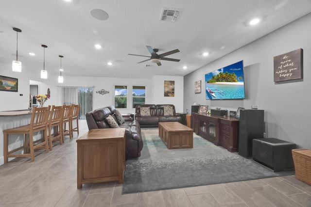 1316 SW Abacus Ave, Port Saint Lucie, FL 34953 - living area with recessed lighting and a ceiling fan