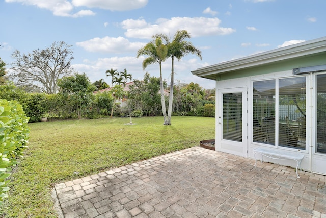 view of yard with a patio area