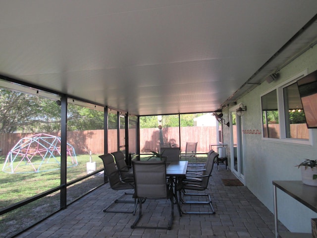 view of sunroom