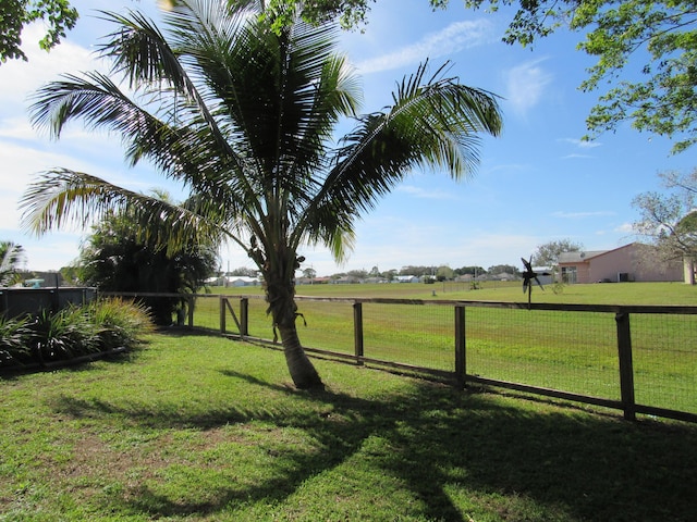 view of yard featuring a rural view