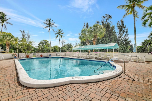 view of pool with a patio area