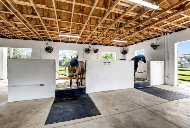 interior space featuring concrete floors