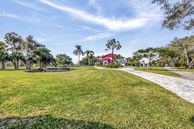 view of yard featuring a water view