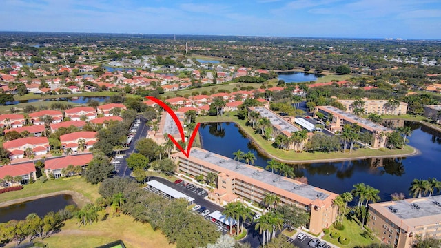 12560 Majesty Cir Unit 401, Boynton Beach, FL 33437 - aerial view of property and surrounding area featuring a nearby body of water