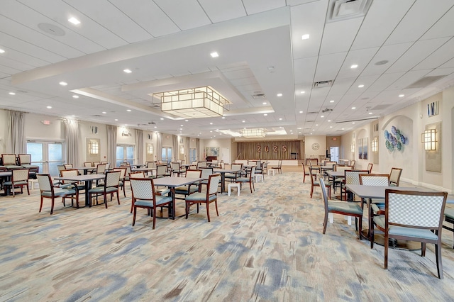 12560 Majesty Cir Unit 401, Boynton Beach, FL 33437 - dining area featuring recessed lighting and light carpet