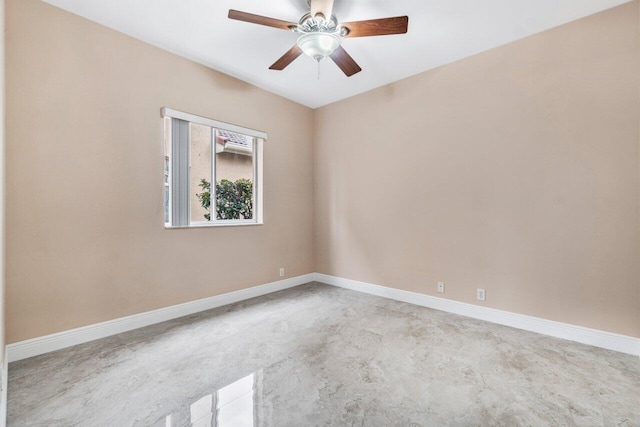 spare room featuring ceiling fan