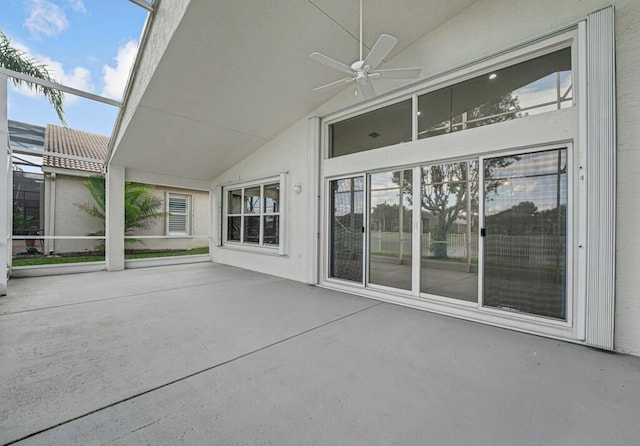 view of patio / terrace featuring ceiling fan