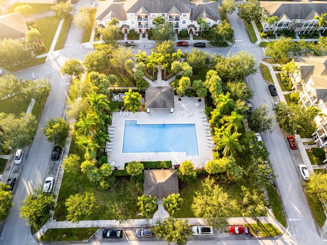 drone / aerial view with a residential view