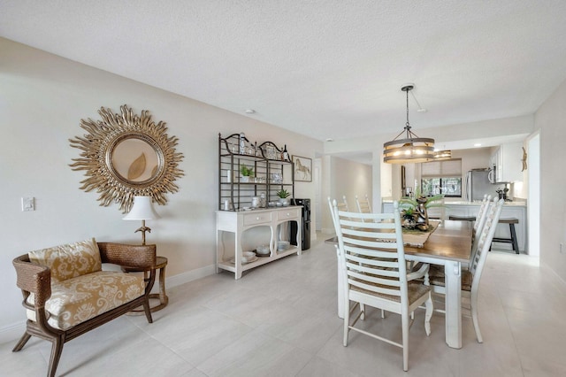 dining area featuring a textured ceiling