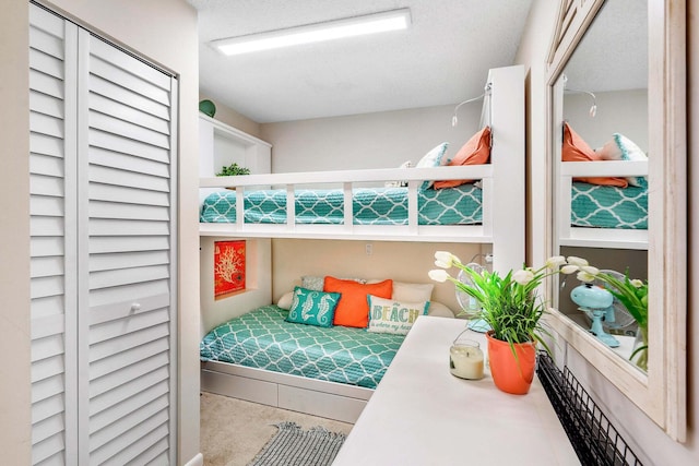 bedroom with a textured ceiling