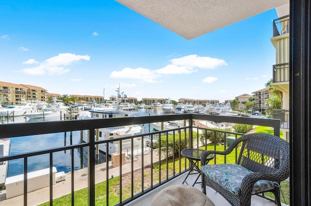 balcony with a water view