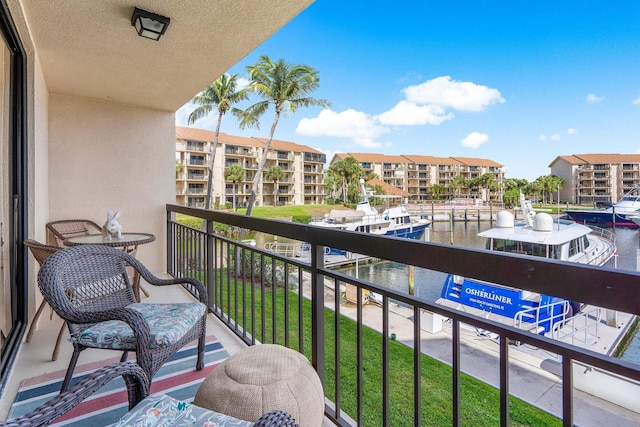 balcony with a water view