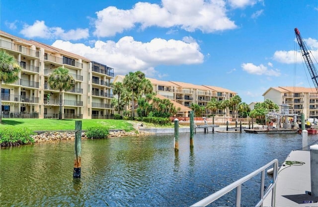 water view featuring a boat dock