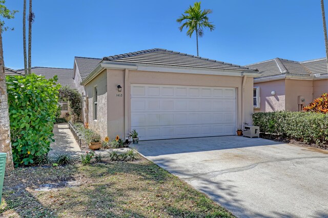 garage with driveway