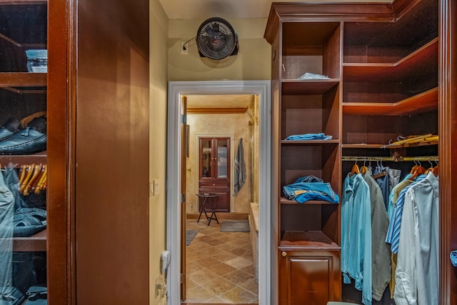 view of walk in closet