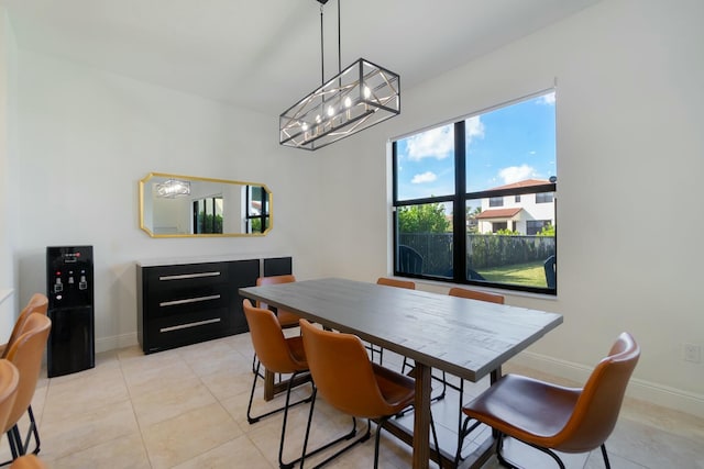 view of tiled dining area