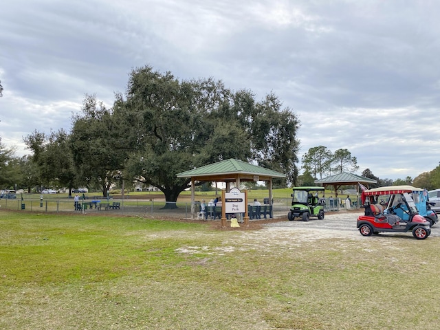 view of yard with a gazebo