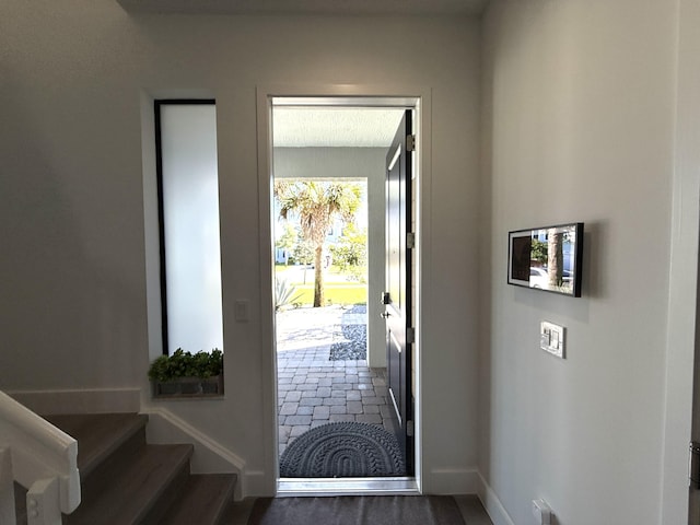 entryway featuring dark hardwood / wood-style flooring