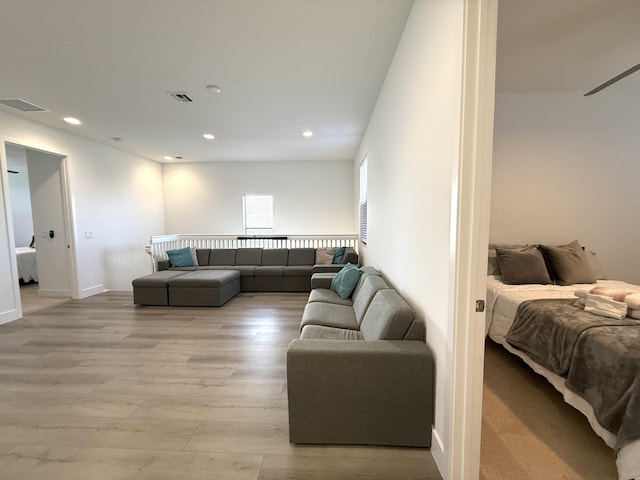 living room featuring light hardwood / wood-style floors