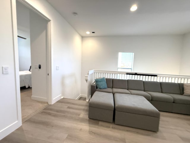 living room featuring light hardwood / wood-style floors