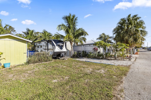 view of yard featuring fence