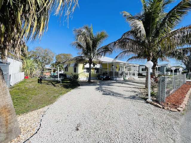 view of front of home featuring covered porch