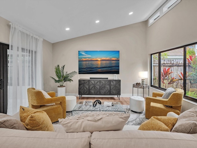 living room featuring hardwood / wood-style floors