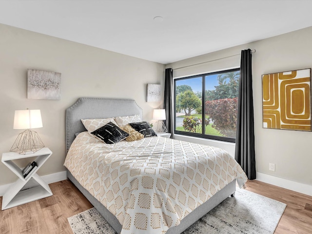 bedroom featuring light hardwood / wood-style flooring