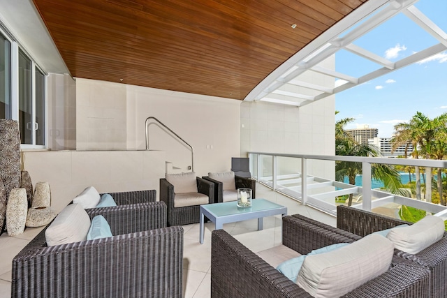 balcony with an outdoor hangout area