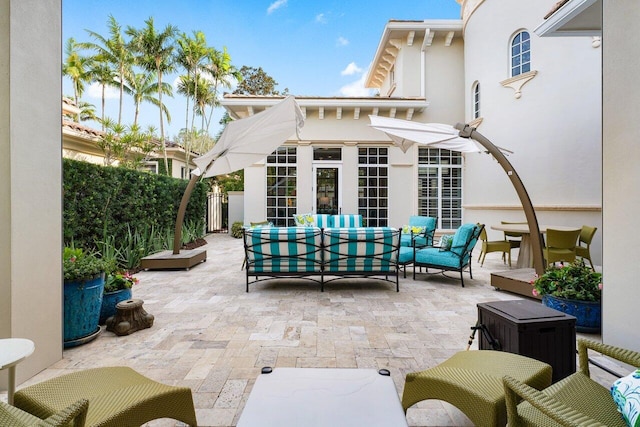 view of patio / terrace featuring an outdoor hangout area