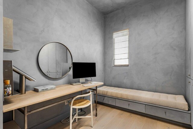 bathroom with vanity, plus walk in shower, and a raised ceiling