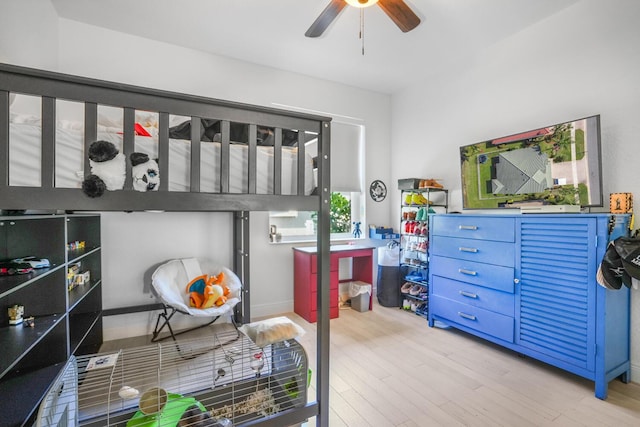 bedroom with light hardwood / wood-style flooring