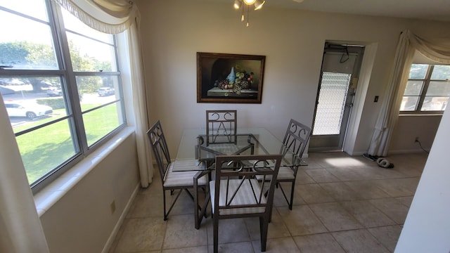 view of tiled dining room