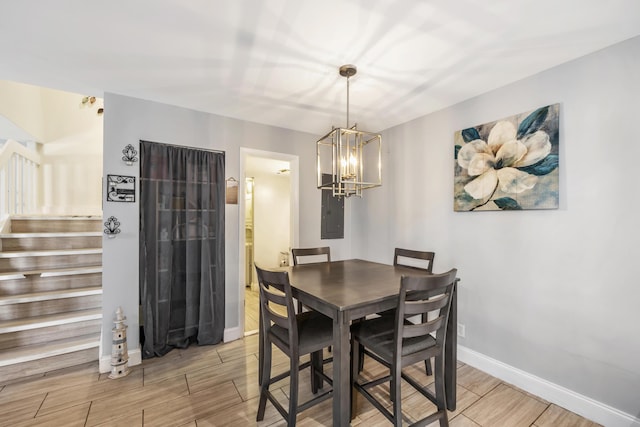 dining room featuring an inviting chandelier