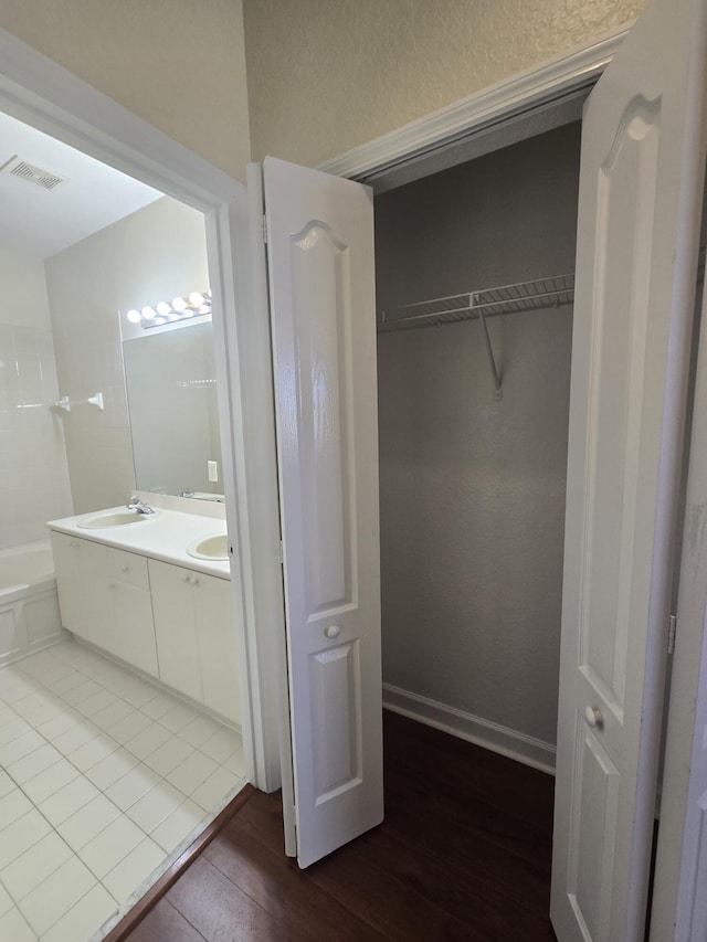 closet featuring sink