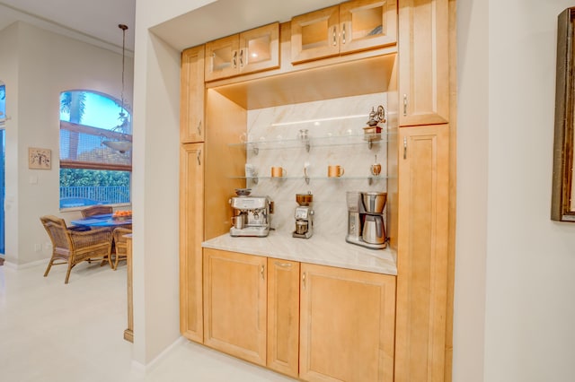 7551 Monticello Way, Boynton Beach, FL 33437 - bar area with baseboards and tasteful backsplash