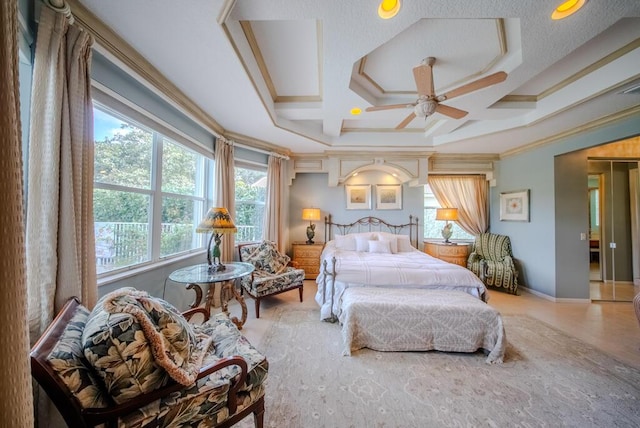 7551 Monticello Way, Boynton Beach, FL 33437 - bedroom featuring crown molding and coffered ceiling