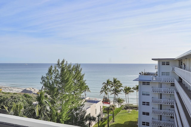 view of water feature featuring a view of the beach