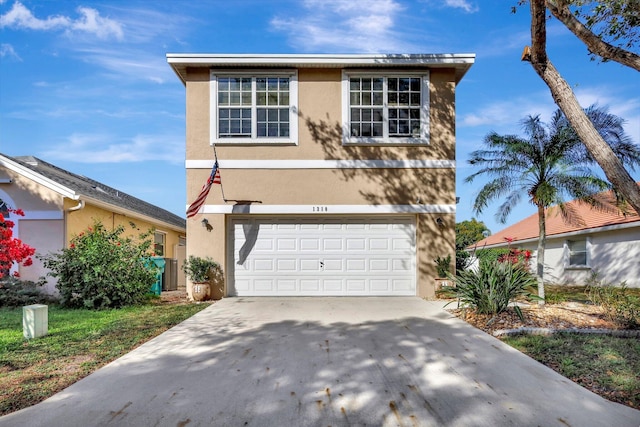 view of property featuring a garage