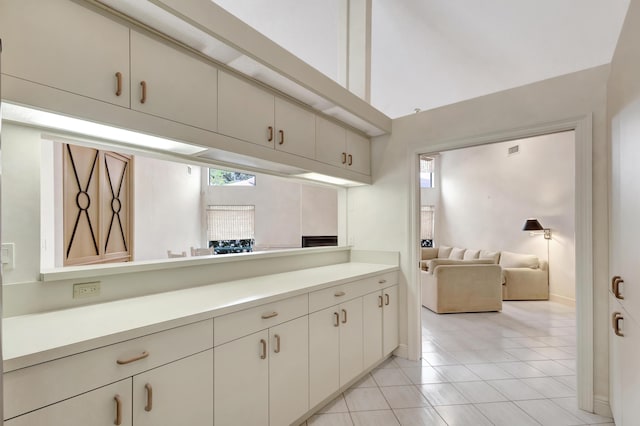 kitchen featuring light tile patterned floors