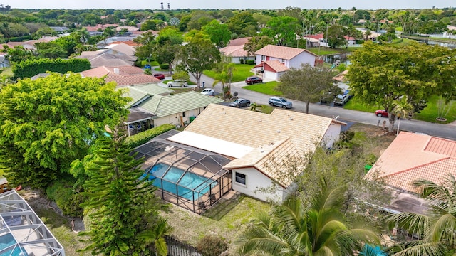 aerial view featuring a residential view