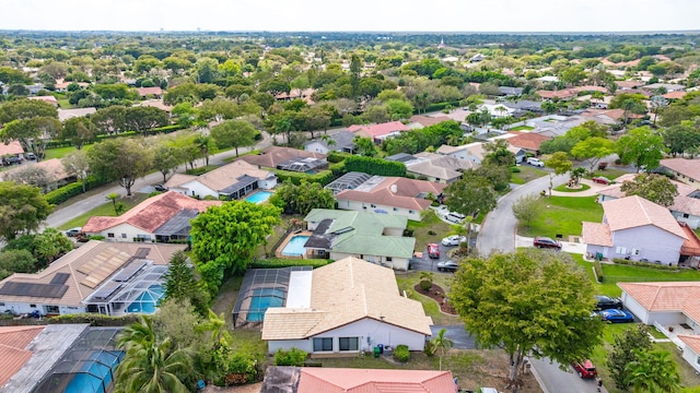 bird's eye view with a residential view