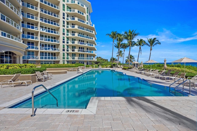 view of pool with a patio