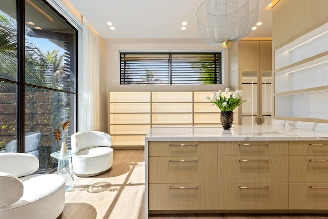 bathroom with plenty of natural light and wood-type flooring