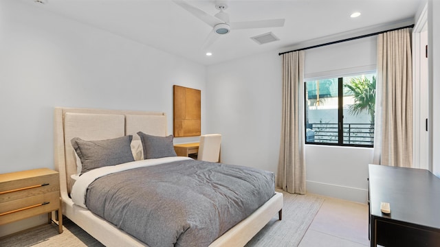 bedroom with ceiling fan