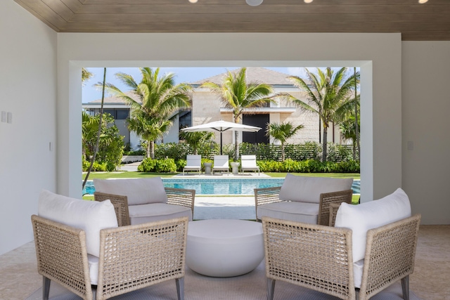 1160 S Ocean Blvd, Manalapan, FL 33462 - view of patio with an outdoor pool