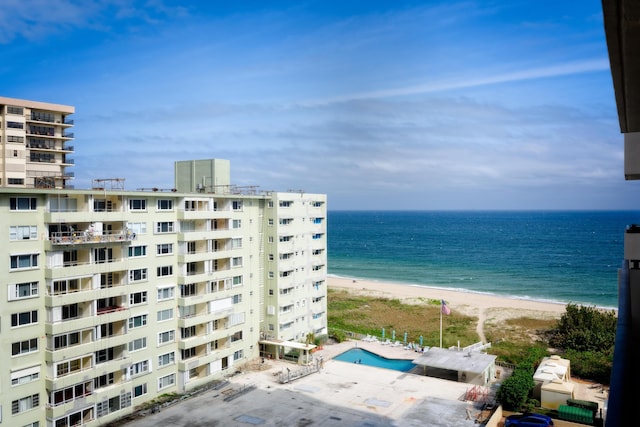 view of water feature featuring a view of the beach